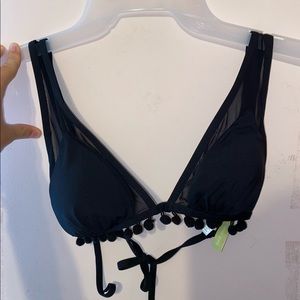 Gianni Bini Black Mesh Bikini Top